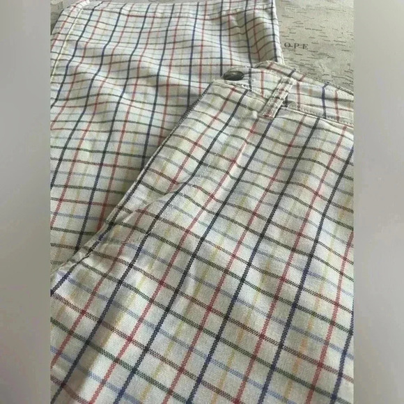 Madewell 27 Emmett Wide Leg Crop Pants in Rainbow Windowpane EUC - Picture 1 of 12